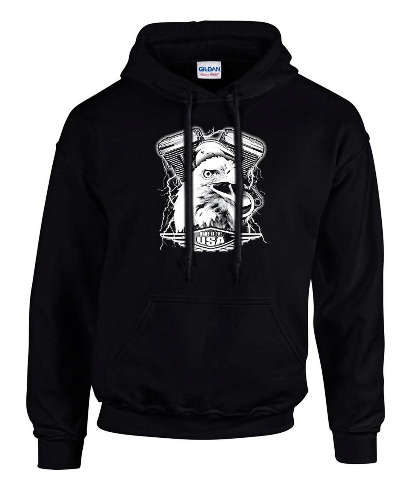Biker Custom Choppers Motorrad Schwarz Hoodies Kapuzenpullover -3347-SW XS