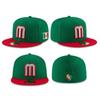 Fornitura diretta di fabbrica Messico squadra ricamo tridimensionale cappellino sportivo ricamo fitto cappellino da sole cappellino con lettera m Messico