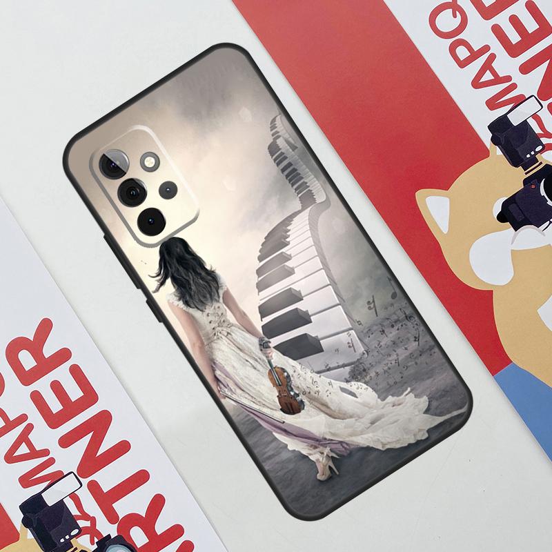 Violin Piano Case For Samsung Galaxy A52 A32 A12 A56 A36 A16 A13 A23 A33 A53 A54 A34 A14 A15 A35 A55 A17
