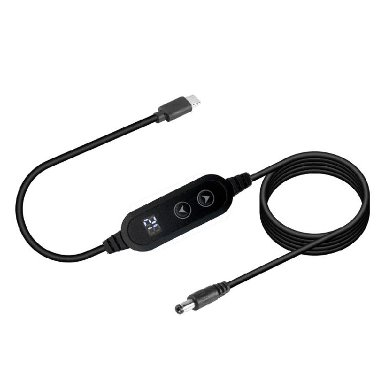 Type C to DC5521 Adapter Cable Adjustable Voltage 5V9V12V15V20V for Laptops and Electronic Gadgets