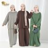Loriya2024 Dick gestricktes einfarbiges mehrfarbiges zweiteiliges Herbst-Winter-Set (LR928)