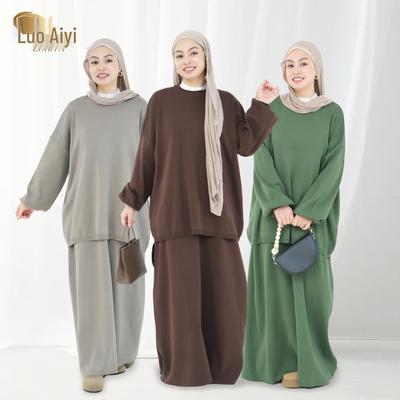 Loriya2024 Thick Knit Solid Multi-Color Two-Piece Autumn Winter Set (LR928)