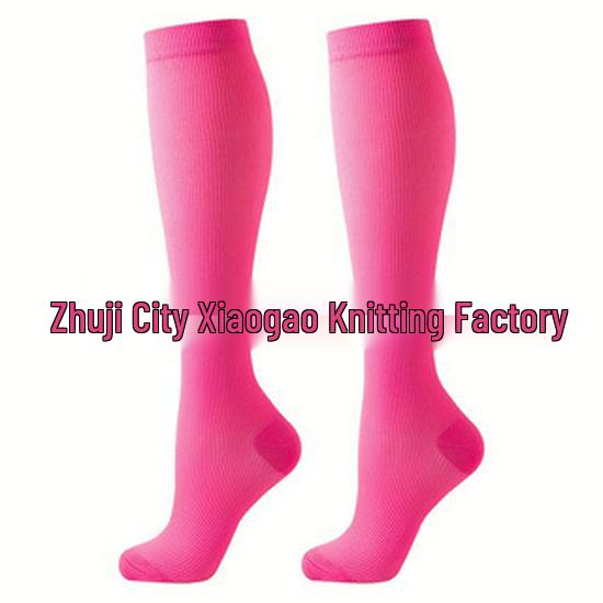 Unisex Elastic Compression Knee-High Socks for Outdoor Cycling, Running, and Fitness