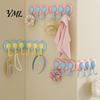 Room Organization Hangers Punch-Free Wall Hook Rack, Self Adhesive Multi-Hook Organizer, Waterproof Entryway Coat Hooks 180 Degree Rotating