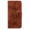 For Samsung Galaxy M35 5G Stand Case Lily Flower Imprint Leather Phone Cover