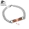 Stainless Steel Curved Plate Photo Bracelet - Personalized Engraved Couple Design