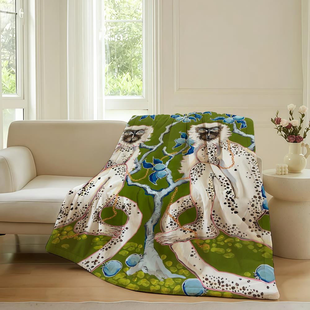Aesthetic Animal Exotic Style Art Blanket Warm Soft Suitable For Bedroom Sofa Bed Living Room Office Travel Camping Gifts