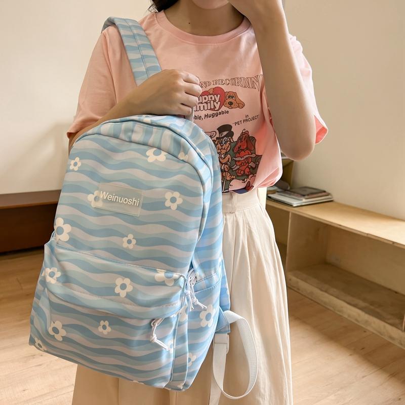 Студенческая школьная сумка с цветочным принтом — фото 14