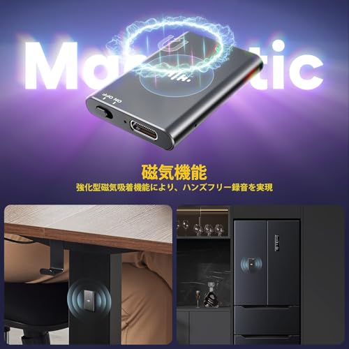 Coptdyy Compact Voice Recorder with 32GB Memory, AI Noise Reduction, High-Quality Recording, 570 Hours of Recording Time, OTG Connection, for Meetings