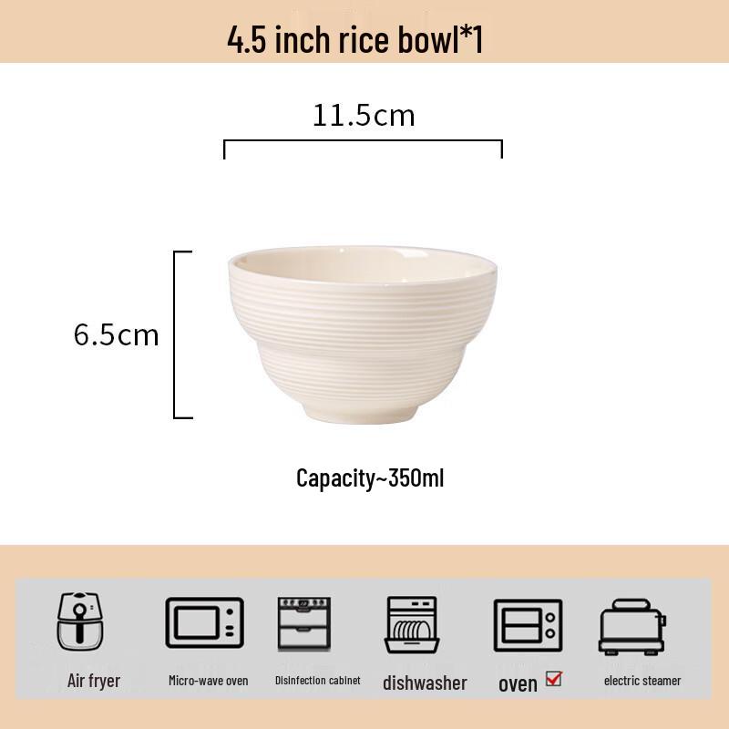 Zhi Shi Modern Minimalist Cream Ceramic Bowl Set