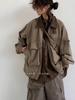 Unisex Japanese Retro Workwear Jacket: Multi-Pocket, Lapel, Loose Fit for Spring/Autumn