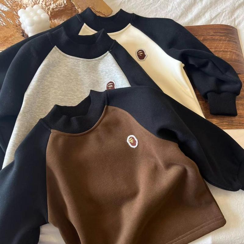 Boys Woolen Casual Sweatshirt Cotton Windbreak Thicken Autumn Winter Sweater Teenagers Warm Children's Clothing