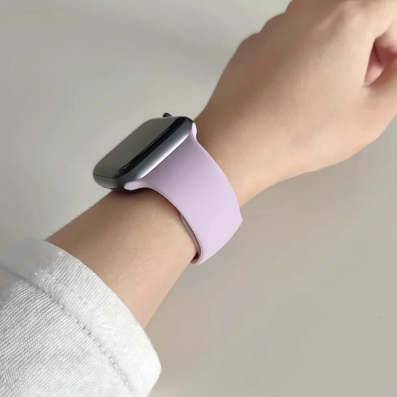 Straps For Watch 10 46 Mm 49mm 44 Mm 45mm 40mm 42mm 41mm 38mm Sport Bracelet iWatch Series 9 8 7 SE Ultra 2 Silicone Band