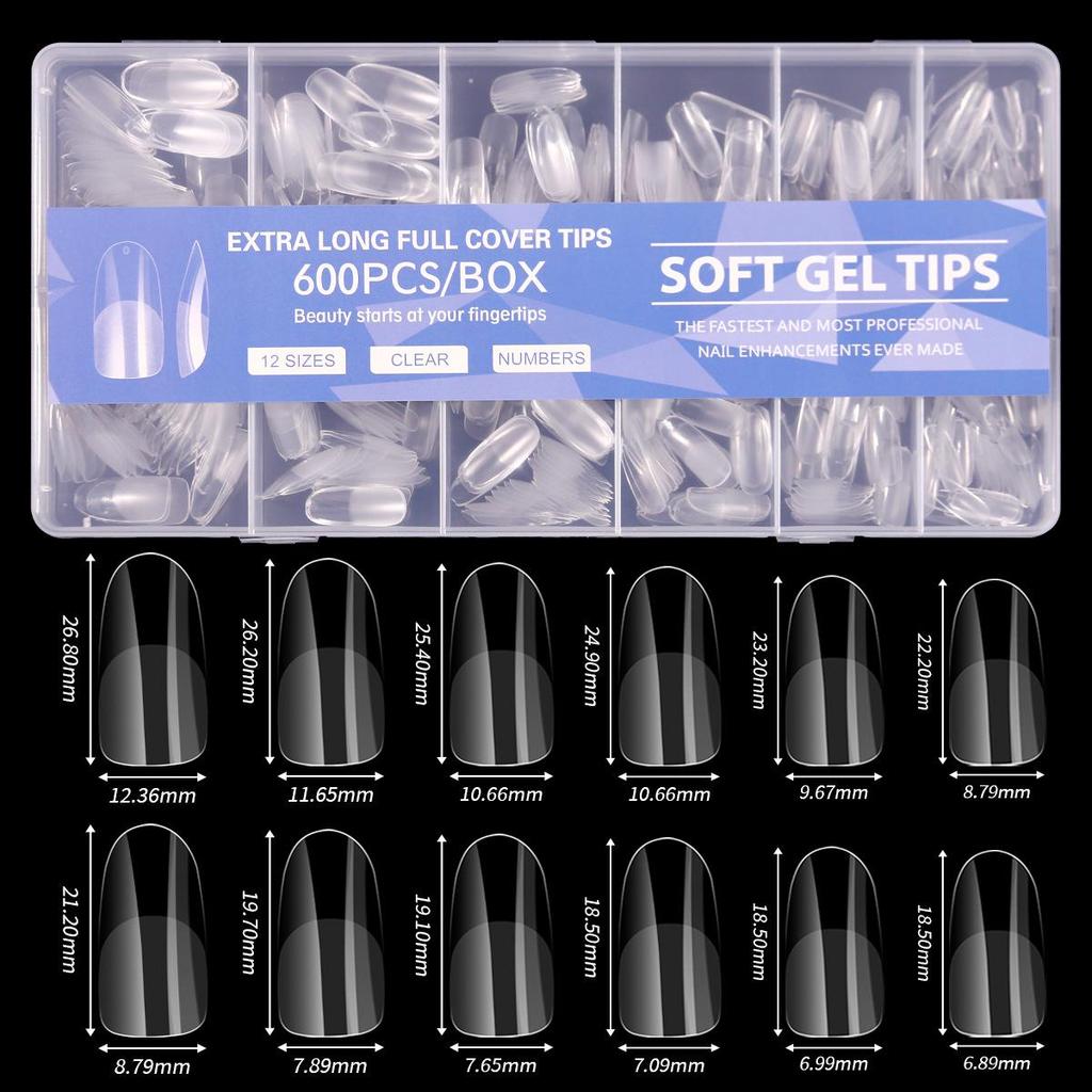Glossy Semi-Frosted False Nail Art Tips - Boxed, Seamless, Wearable Stickers