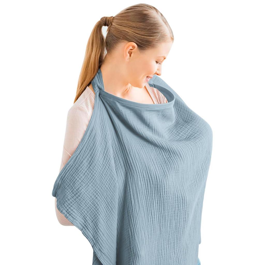 Breastfeeding Cover: Cotton Gauze Nursing Apron & Scarf