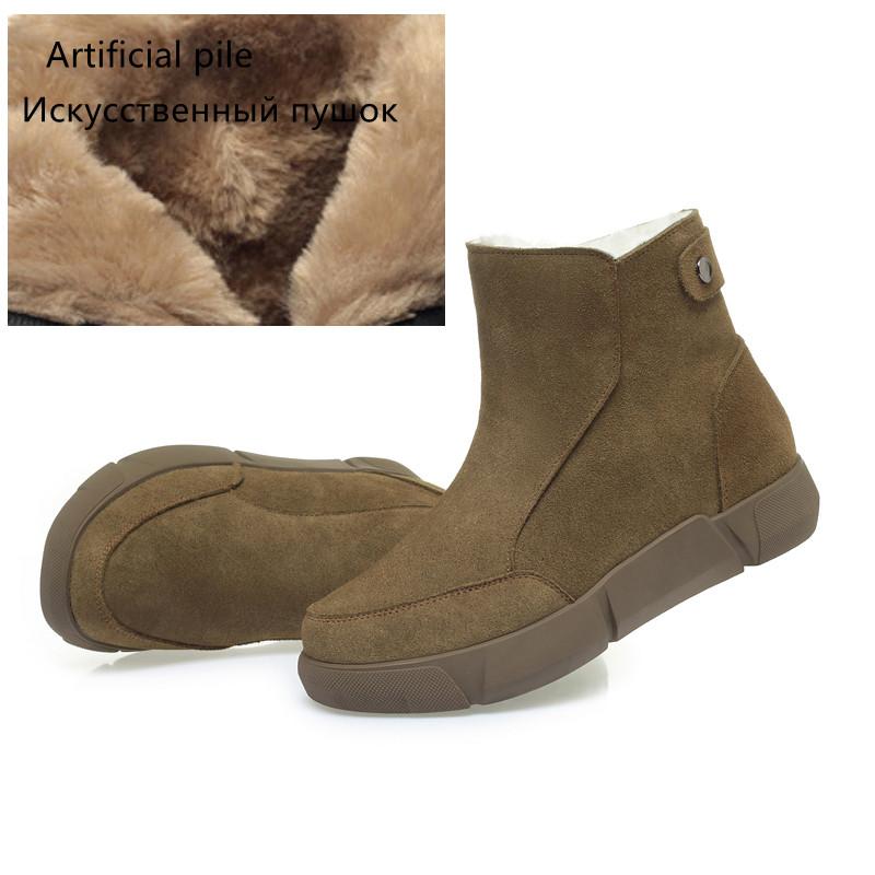 

Fashion AIYUQI Snow Boot Women 2025 Winter New Suede Genuine Leather Women Short Boots Natural Wool Warm Non-slip Women s Ankle Boots 260