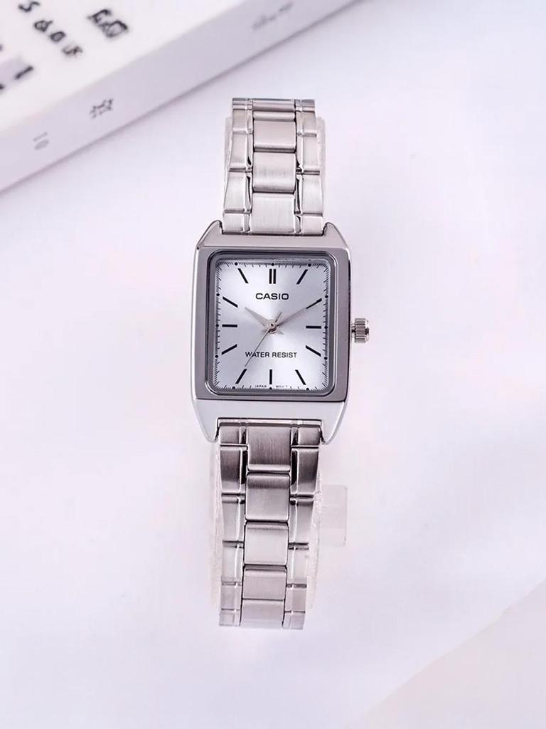 Casio - Stainless Steel Case and Strap Women's Quartz Watch LTP-V007D-2E