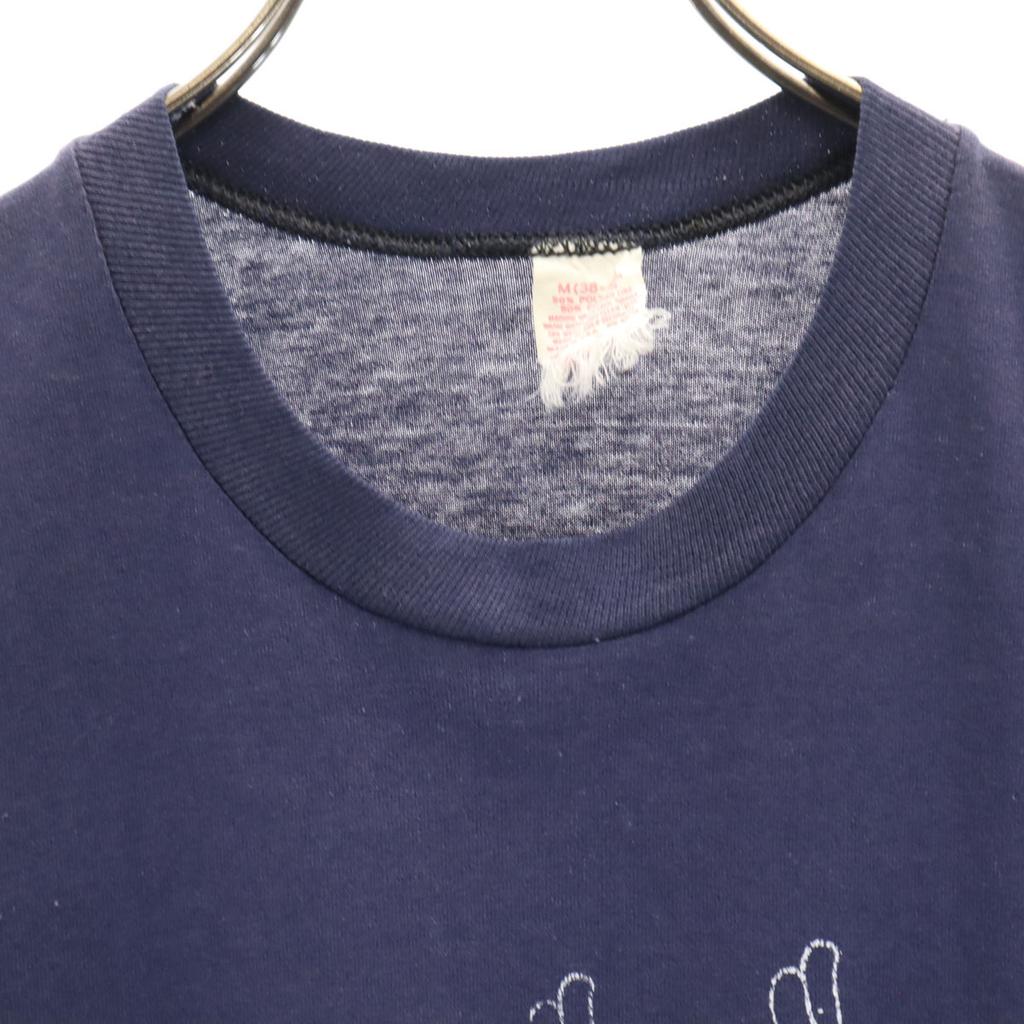 VINTAGE 80s Made in USA Sign Language Print Short sleeve Single stitch T-shirt Men's Used