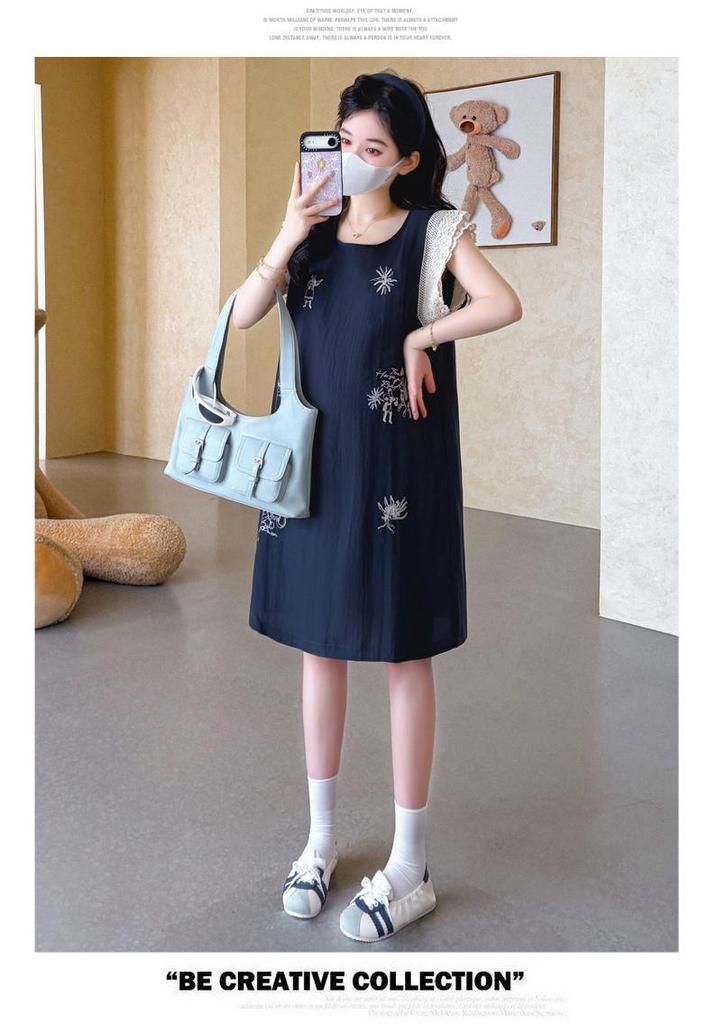 2026 Summer Maternity Dress: Breathable, Loose-Fit, Round Neck