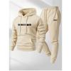 Men's Hoodie Sweatpants 2 Piece Set Casual Sportswear Tracksuit Winter Warm Pullover Joggers For Men