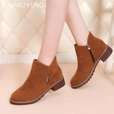 Suede Women Ankle Boots Low Heels Shoes Woman 2025 Trend Winter Fashion Designer New Brand Cozy Casual Walking Femme Snow Botas