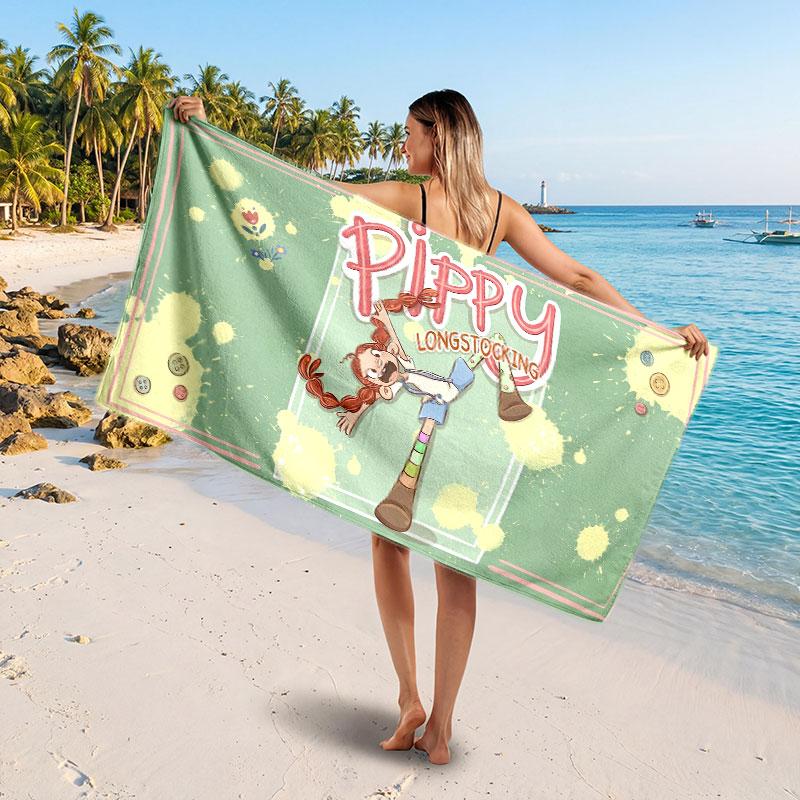 Large Beach TowelPippi Longstocking Soft Absorbent Towel Beach Bath Home Use