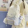 Schoolbag Japanese Cute Cat Ear Transparent Pain Bag High Value Trend Star Backpack Junior High School Students Large Capacity Weight Reduction 