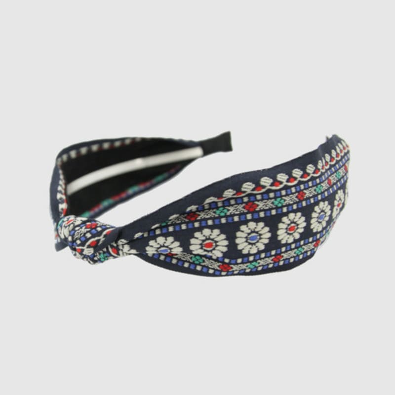 LALA Bohemian Imported Lace Hairband - Dark Blue