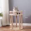 Solid Wood Sisal Cat Tree with Space Capsule and Scratch Board