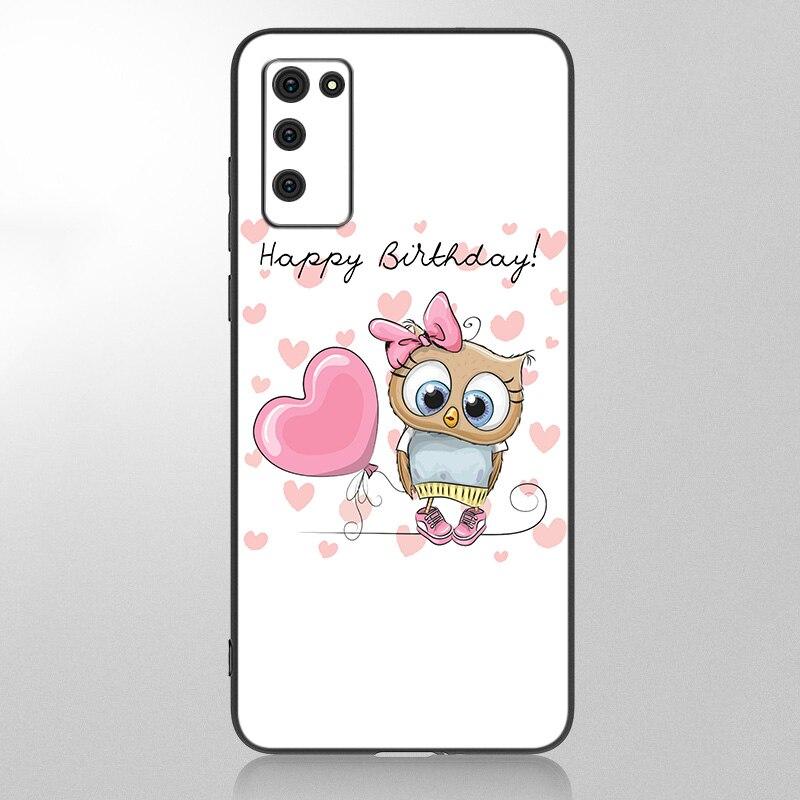 

Чехол для телефона с мультяшной совой и милыми совами для Samsung Galaxy A12 A02S A22 A32 A52 A72 A71 A51 A41 A31 A21 A11 A50 A70 A20S, черный чехол Samsung A72