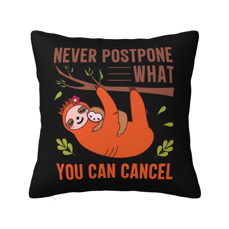 Luxury Not Fast Not Furious Cute Sloth Cushion Covers Xcm Velvet Throw Pillow Case for Car Square Pillowcase Home Decor