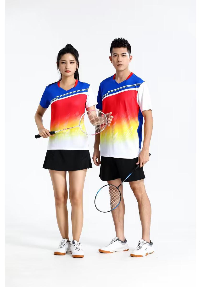 Unisex Summer Table Tennis  Badminton Sports Set - Short Sleeve Women L