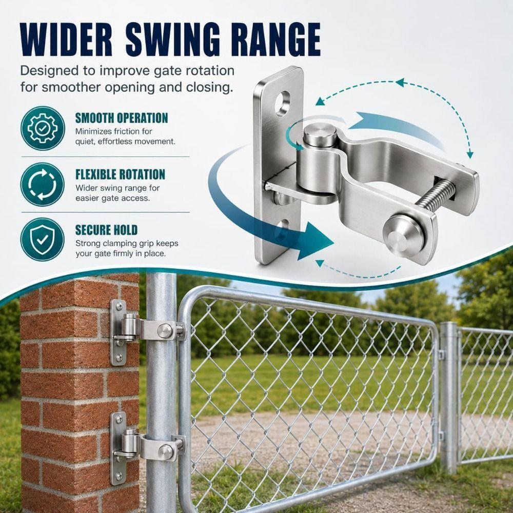 1pair Sturdy Chain Link Gate Hinge Galvanized Steel Fence Hinge Chain Link Gate Latch Farm Gate