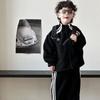 Spring Korean - style Children's Casual Cartoon - embroidered Striped Versatile Trendy Sports Sweatshirt Set