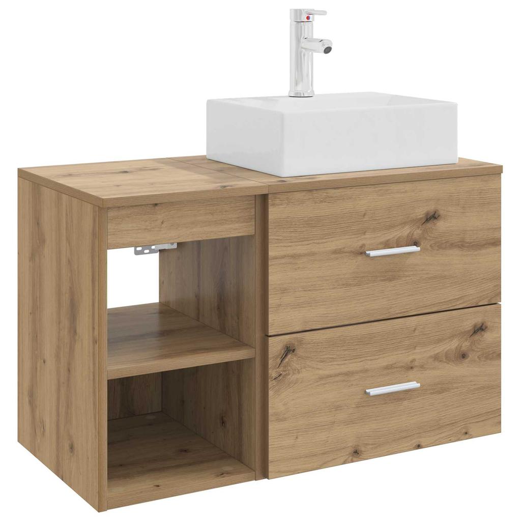Bathroom Furniture Set 2 Pcs Artisan Oak Wood Based Material