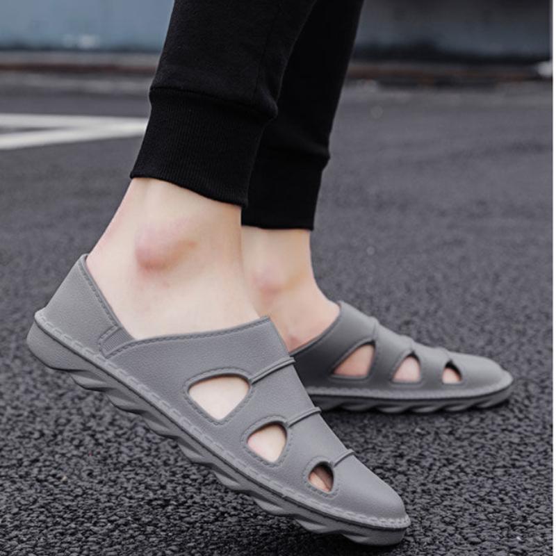 Herren Sommer Outdoor Geschlossene Zehen Hohl Rutschfest Lässige Clog Sandalen Fahren Dual-Purpose Strandschuhe