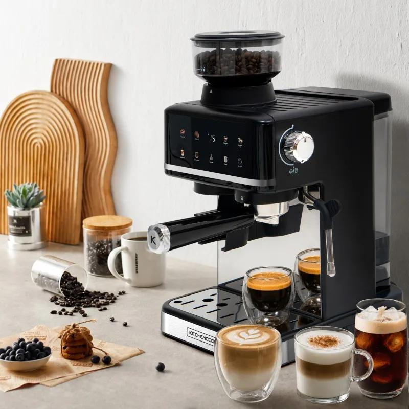 Kitchencook - Karista - Machine Expresso - Broyeur à Grains Intégré - 20bars - Compatible Capsules Et Café Moulu