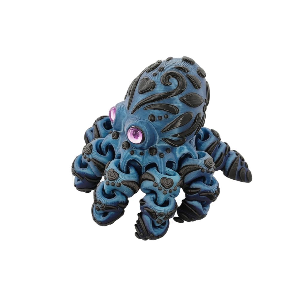 Articulated Octopus Figurine Movable Joints Collectible Craft Decorative Sculpture with Detailed Patterns and Realistic Eyes for Display or Play