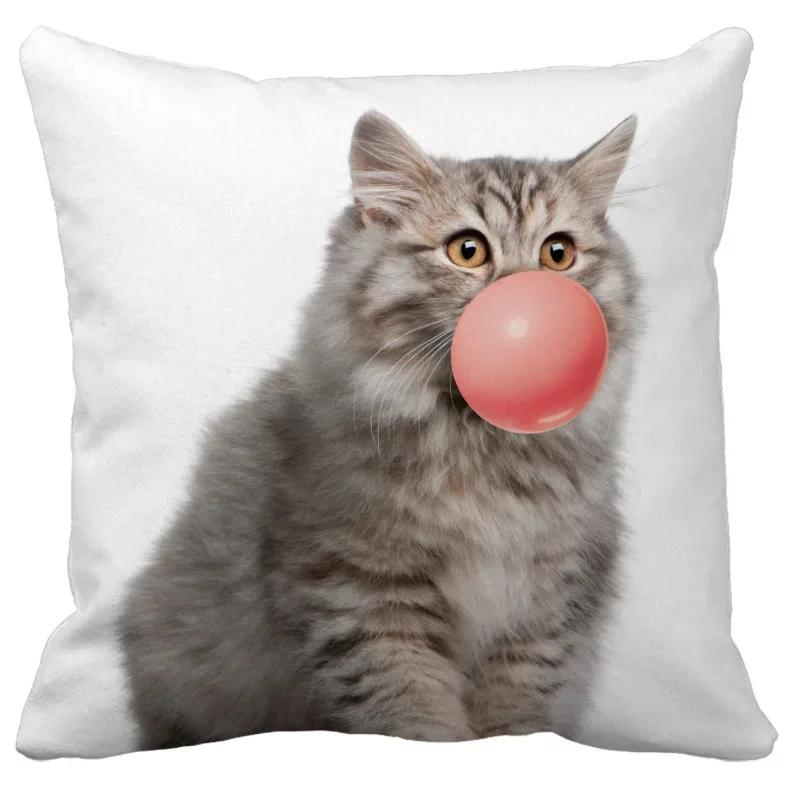 Lovely Pet Cat Pillow Cases Sleeping Bubble Black Cats Animal Cushion Cover Sofa Living Room Home Decorative Custom Pillowslip