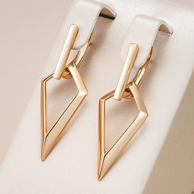 Modische Glänzende Hohlrauten Lange Ohrhänger Für Frauen Roségold Einfaches Metall Braut Hochzeit Tägliche Party Schmuck