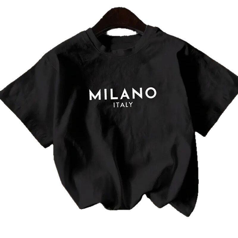 Cotton T-shirt Loose and Fashionable Round Neck Short-sleeved Top