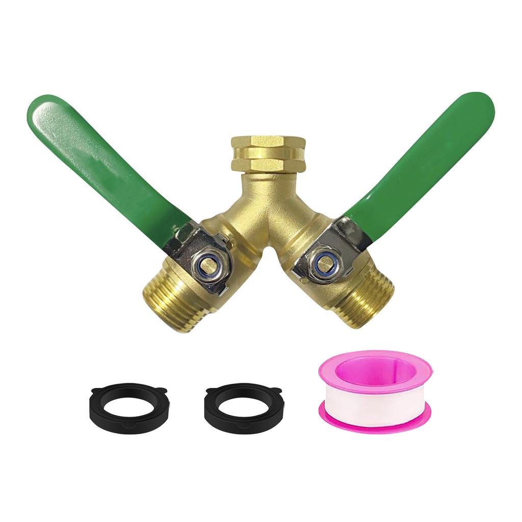 Brass Garden Hose Splitter With Long Handle Washing Machine Hose Connector