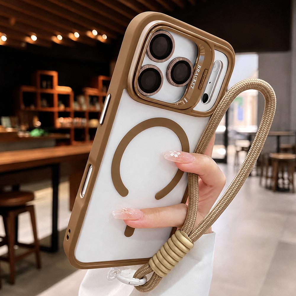 Luxus-Metall-Kamerahalterung mit Trageband Magnetische Hülle für IPhone 18Pro Max 17 15 13 12 11 Kabelloses Ladegerät Klare Schutzhülle