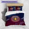 Set Lenzuola Stampato Aston Villa Football 3 Pezzi, Comodo Set Copripiumino per Camera da Letto Amico della Pelle