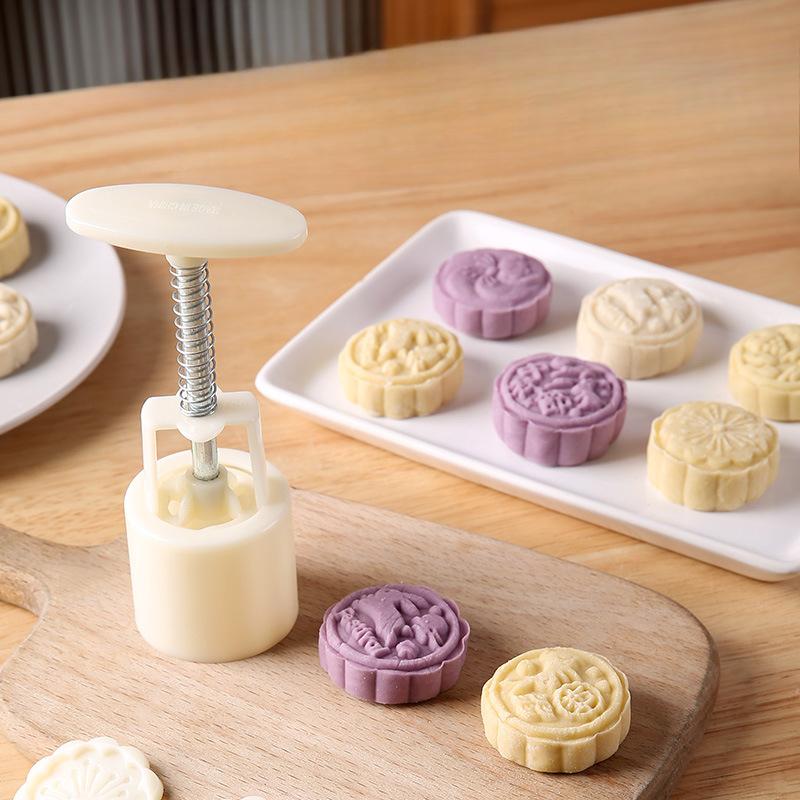A Household Three-dimensional Mung Bean Cake Baking and Embossing Mold for Mid-Autumn Festival Ice Skin Mooncakes