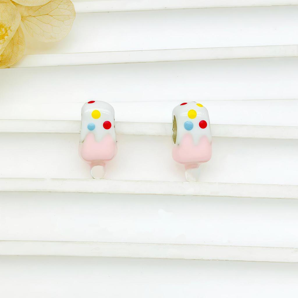 Hand-Painted 3D Cartoon Cake Ice Cream Beads for DIY Jewelry Making