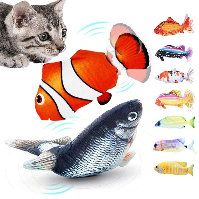 Baby Elektrisches Fischspielzeug Plüsch Simulation Tier Elektrische Schaukel Fisch Beruhigen Katze Haustier Spielzeug für Kinder Erwachsene Geburtstag Weihnachtsgeschenk