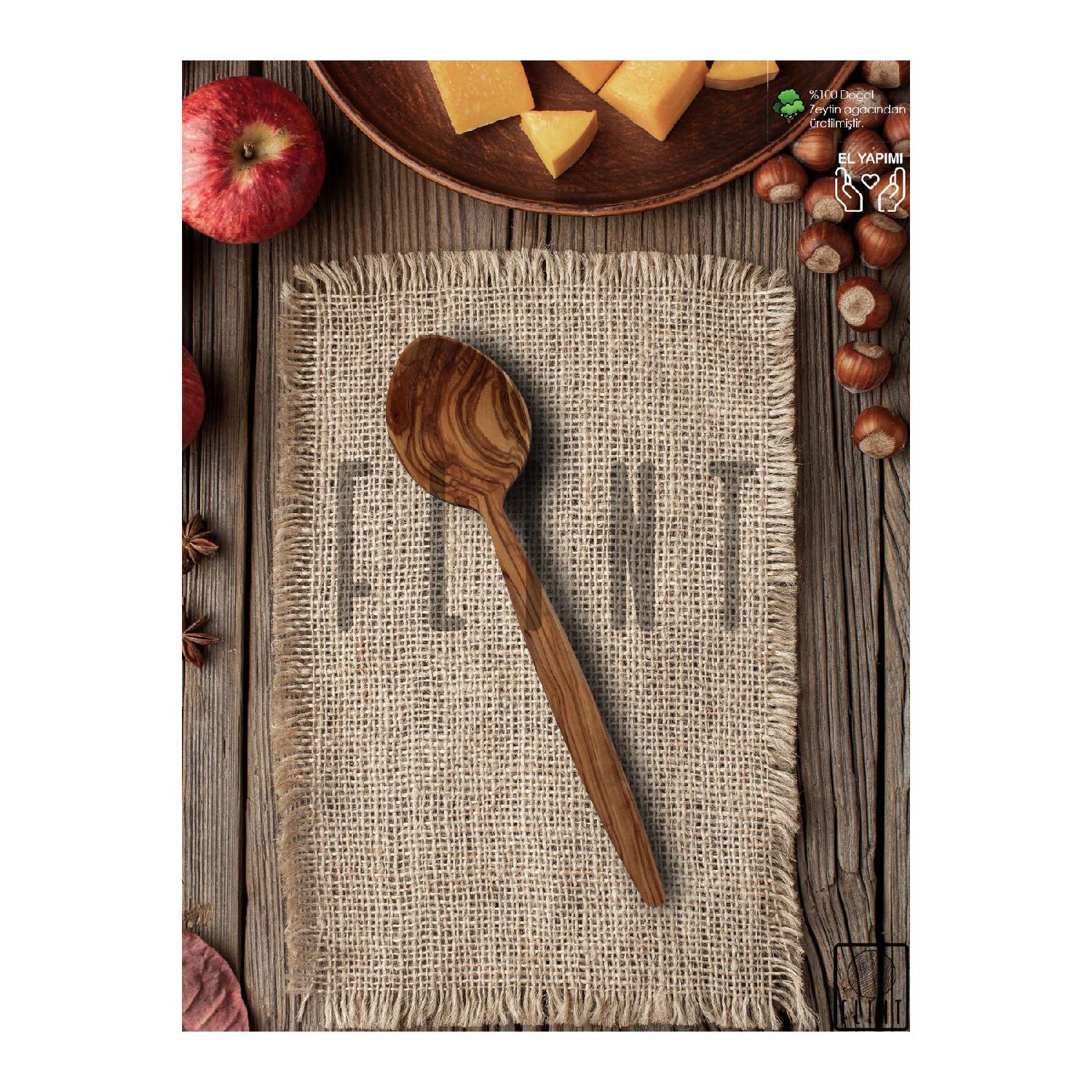 

Olive Wood Handmade Wooden Wooden Spoon Kitchen Tablespoon 27cm коричневый