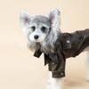 Pet Cat Dog Leather Jacket Autumn and Winter New Retro Handsome Small and Medium Locomotive Tooling Cat Medium and Small Dog
