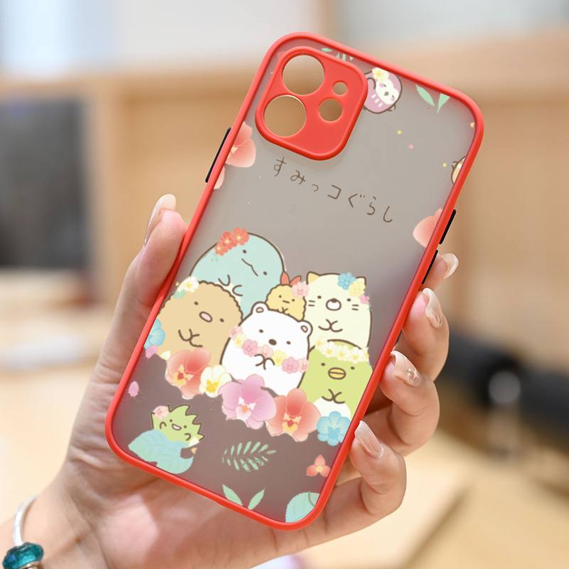 Sumikko Gurashi Lovely Cartoon Phone Case Matte Transparent  For Iphone 11 12 13 6 S 7 8 Plus Mini X Xs Xr Pro Max Cover